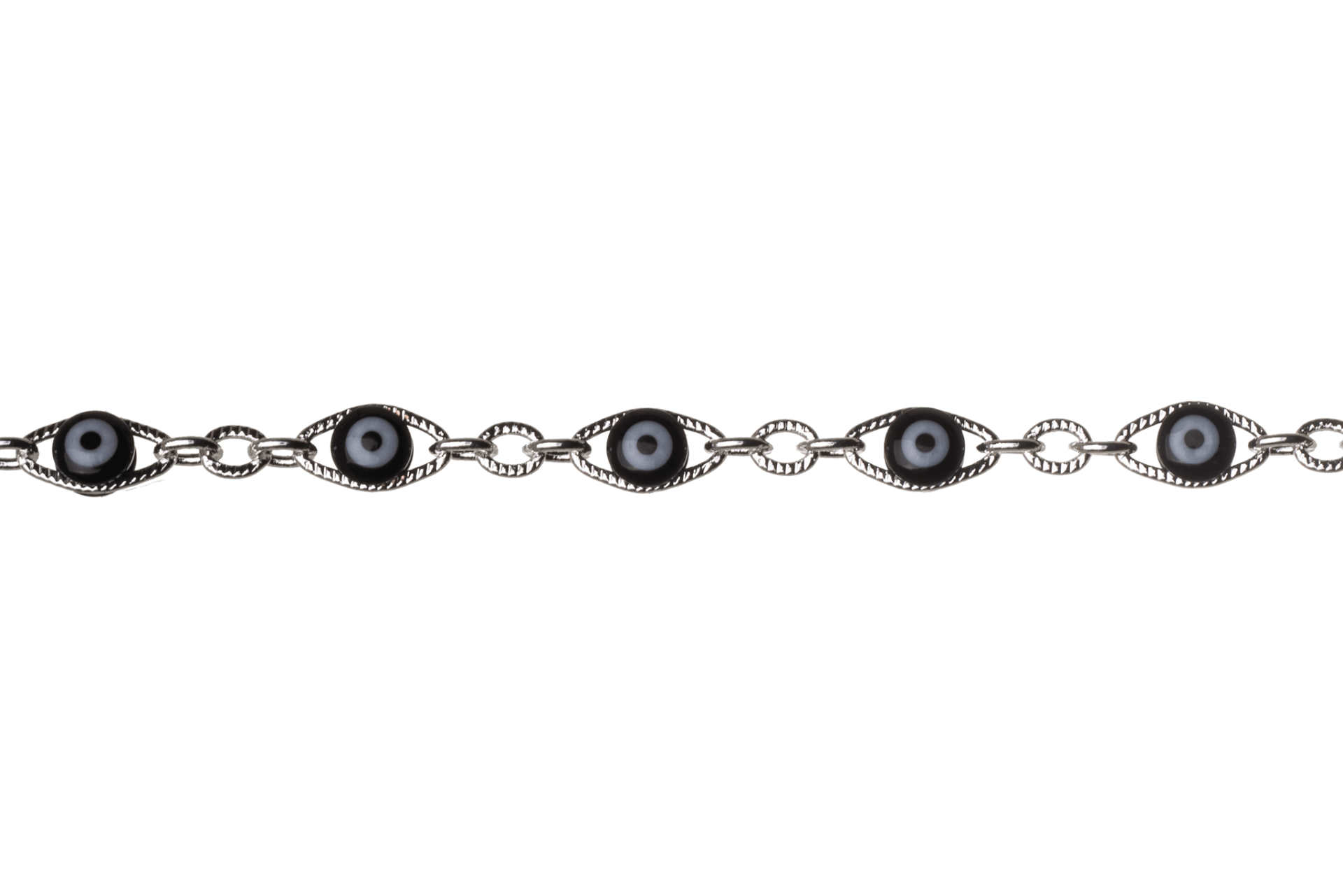 Evil Eye Specialty Chain multiple Finishes Available measures 7mm x 4.5mm sold by the Foot - CH 895