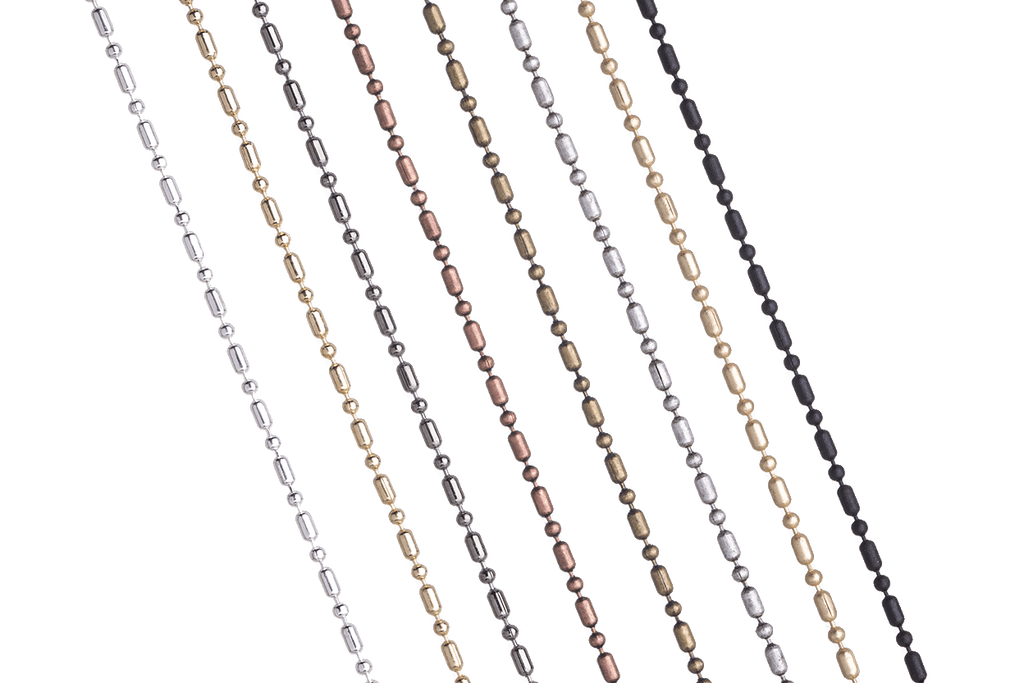 1mm Petite Dot-Dash Ball Chain - Made of Brass - Sold by the Foot - CH-901