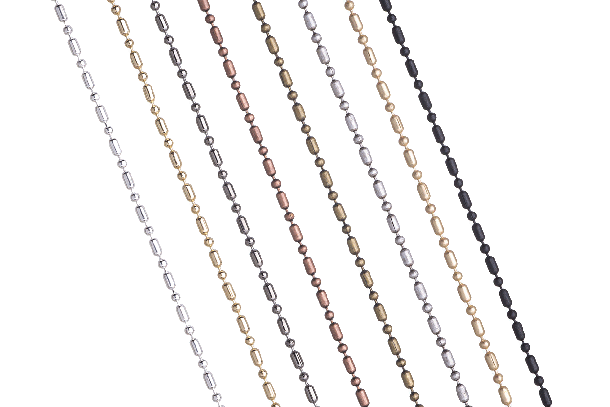 1mm Petite Dot-Dash Ball Chain - Made of Brass - Sold by the Foot - CH-901