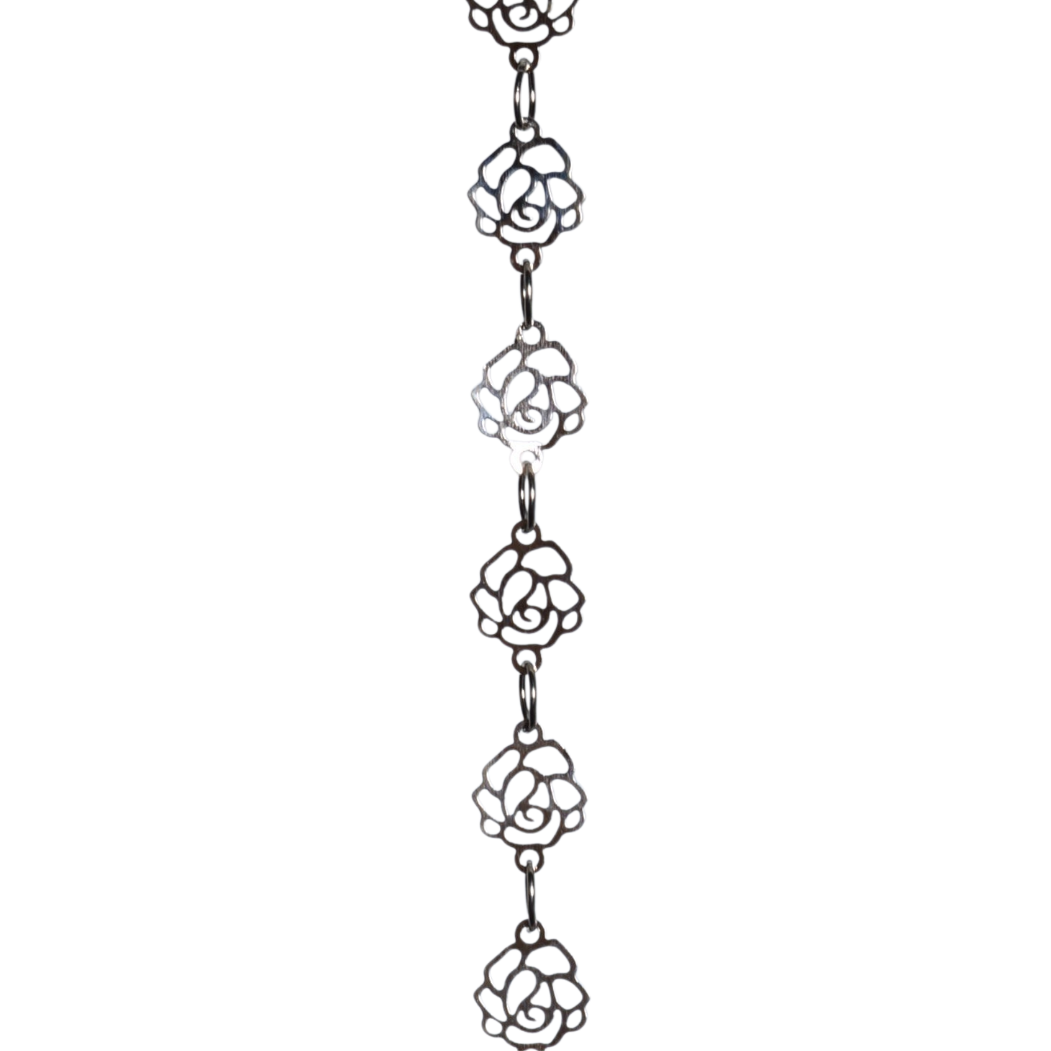 6.5mm Elegant Filigree Rose Chain - Made of Brass - Sold by the Foot - Ch-921