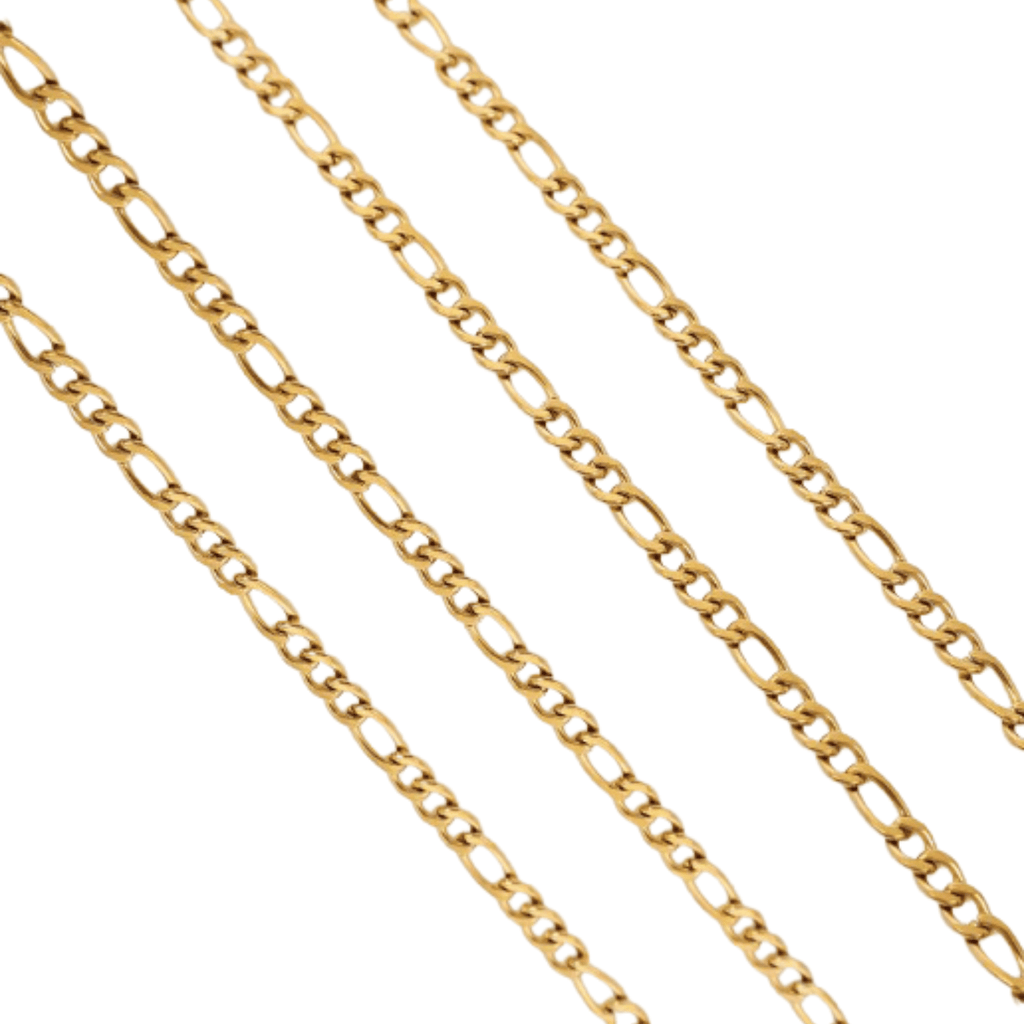 Figaro Chain Non Tarnish Gold 2.5mm Links by the Foot - CH-92SS/G