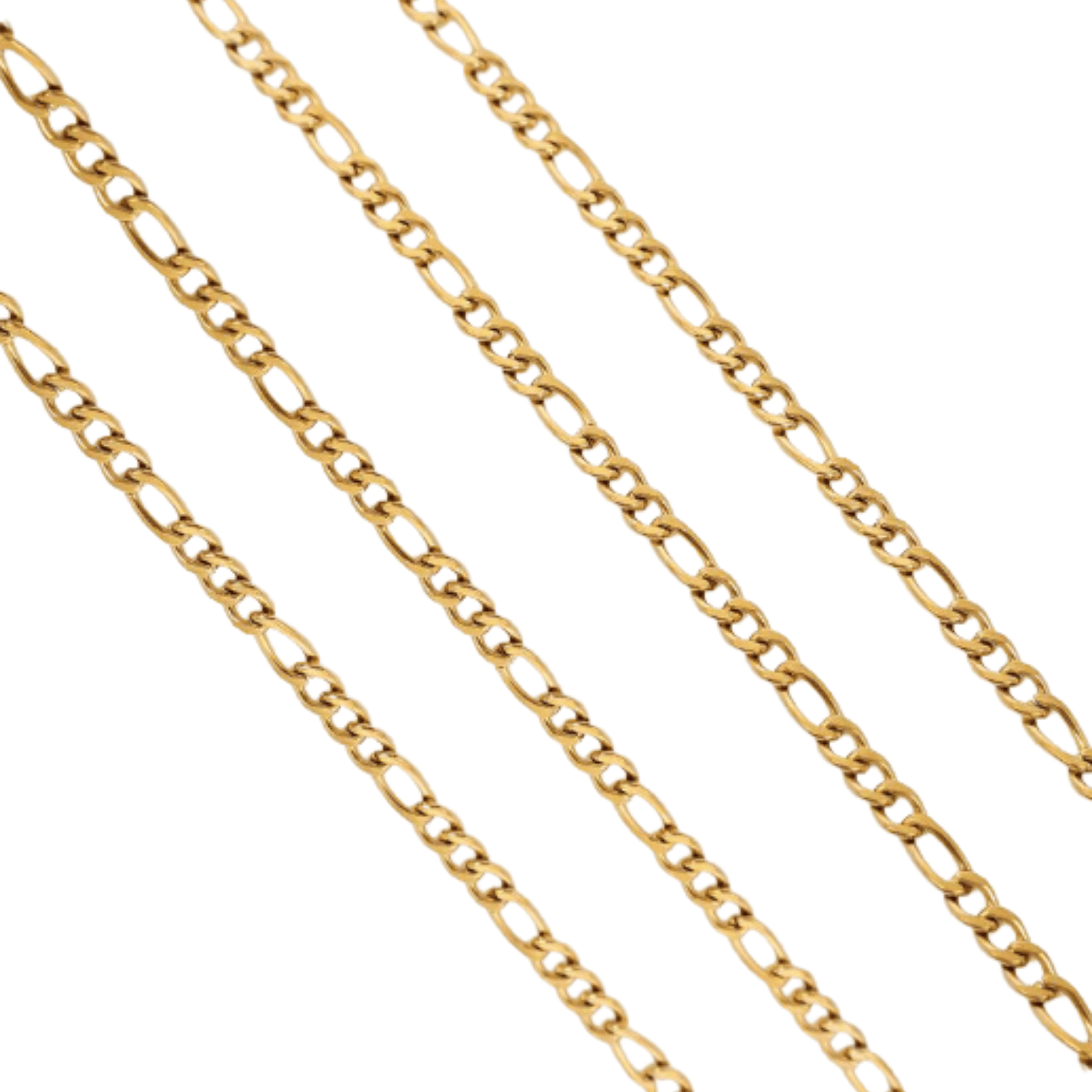 Figaro Chain Non Tarnish Gold 2.5mm Links by the Foot - CH-92SS/G