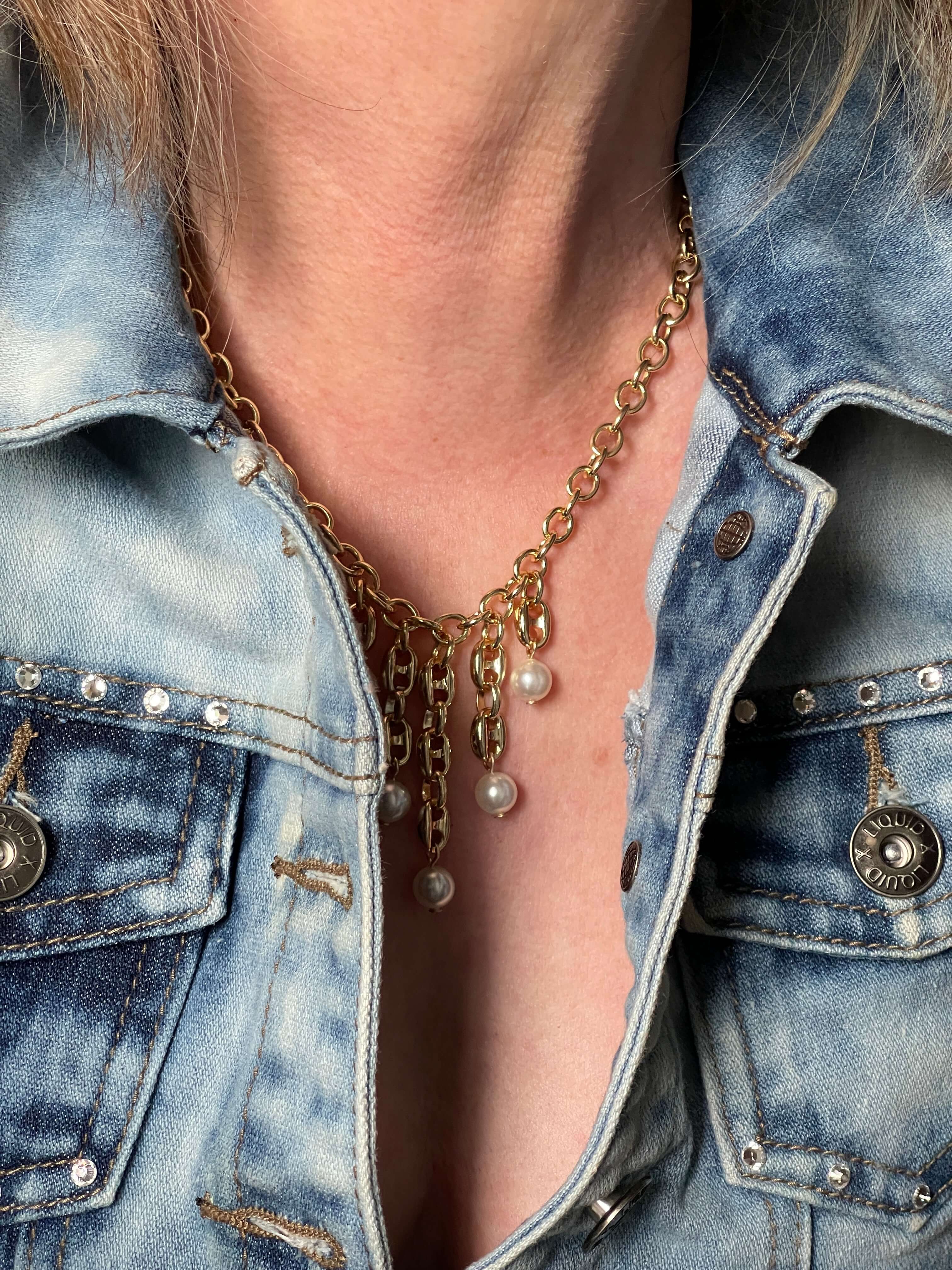 11mm x 8mm Pignose Mariner Chain - Made of plated brass and pewter - Sold by the foot - Ch-942