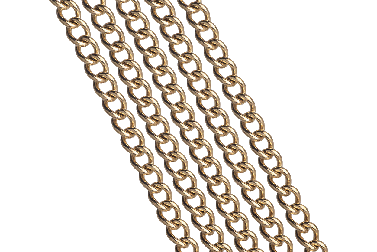 Curb Chain Non-Tarnish Gold 4mm x 3mm Stainless Steel Sold by the Foot