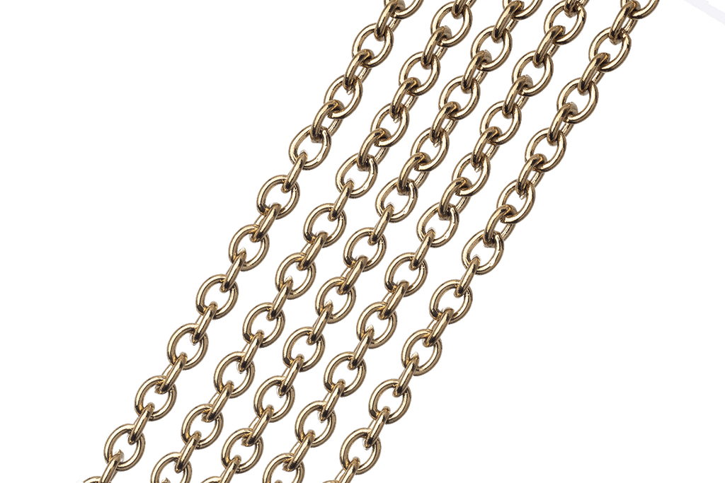 Cable Chain Size Small - Available in Waterproof Gold - Measures 3.7mm x 3mm - Sold by the Foot - CH 123SS/G