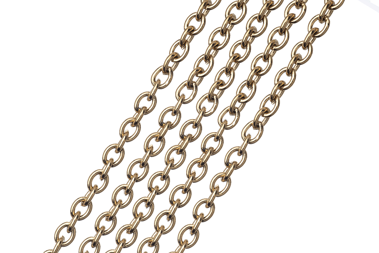 Cable Chain Size Small - Available in Waterproof Gold - Measures 3.7mm x 3mm - Sold by the Foot - CH 123SS/G