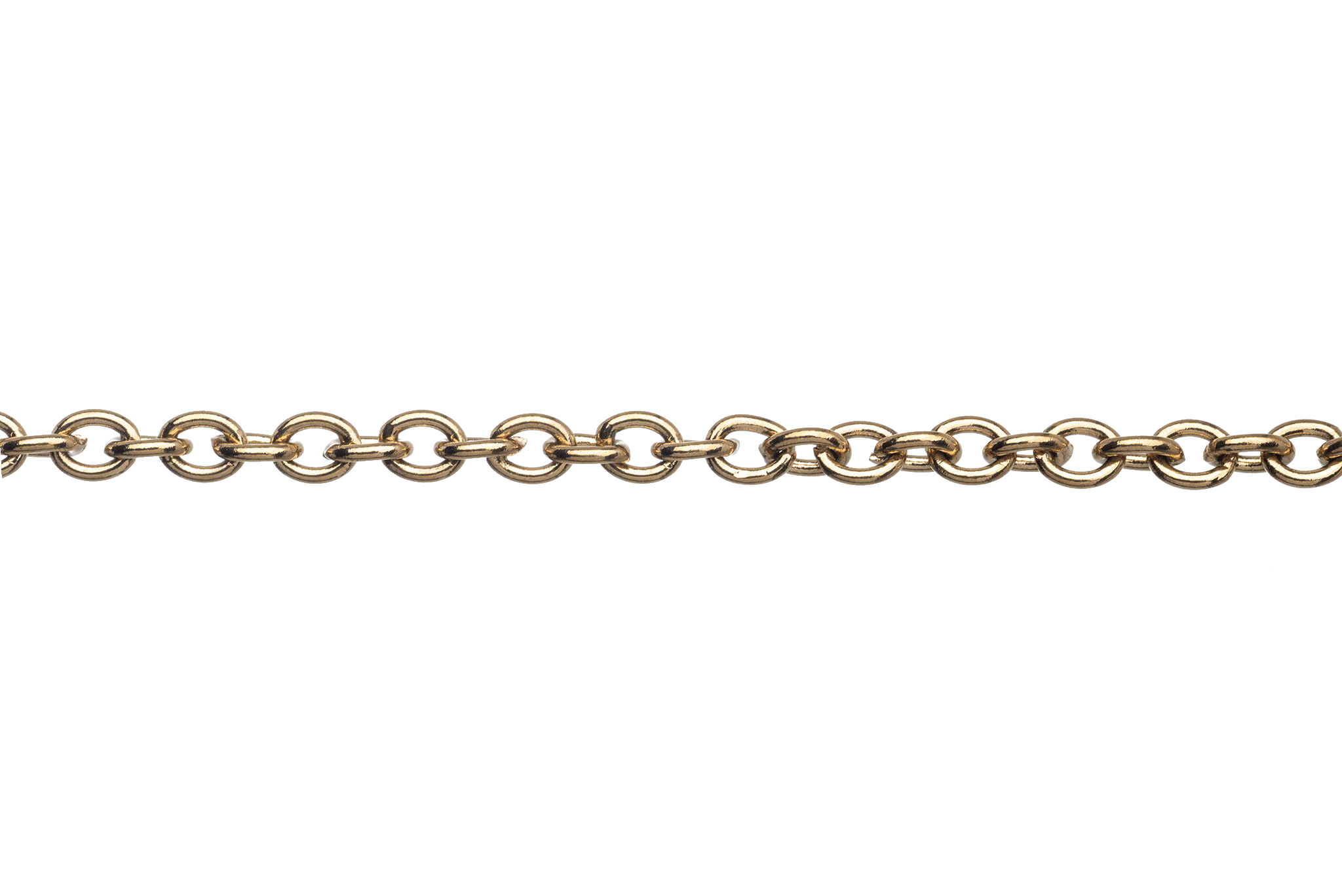 Cable Chain Size Small - Available in Waterproof Gold - Measures 3.7mm x 3mm - Sold by the Foot - CH 123SS/G