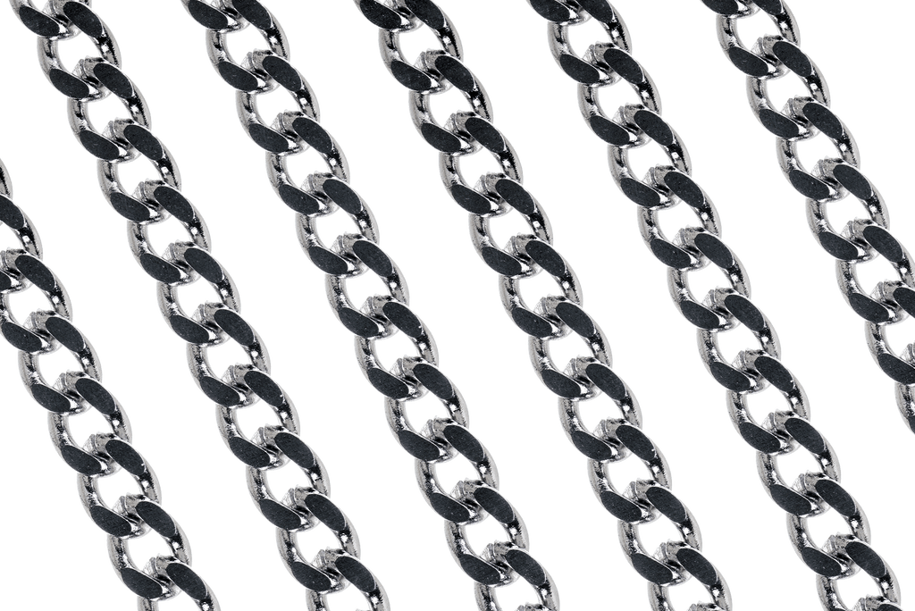 5.0mm x 3.25mm Hammered Stainless Steel Curb Chain sold by the Foot - CH 130SS