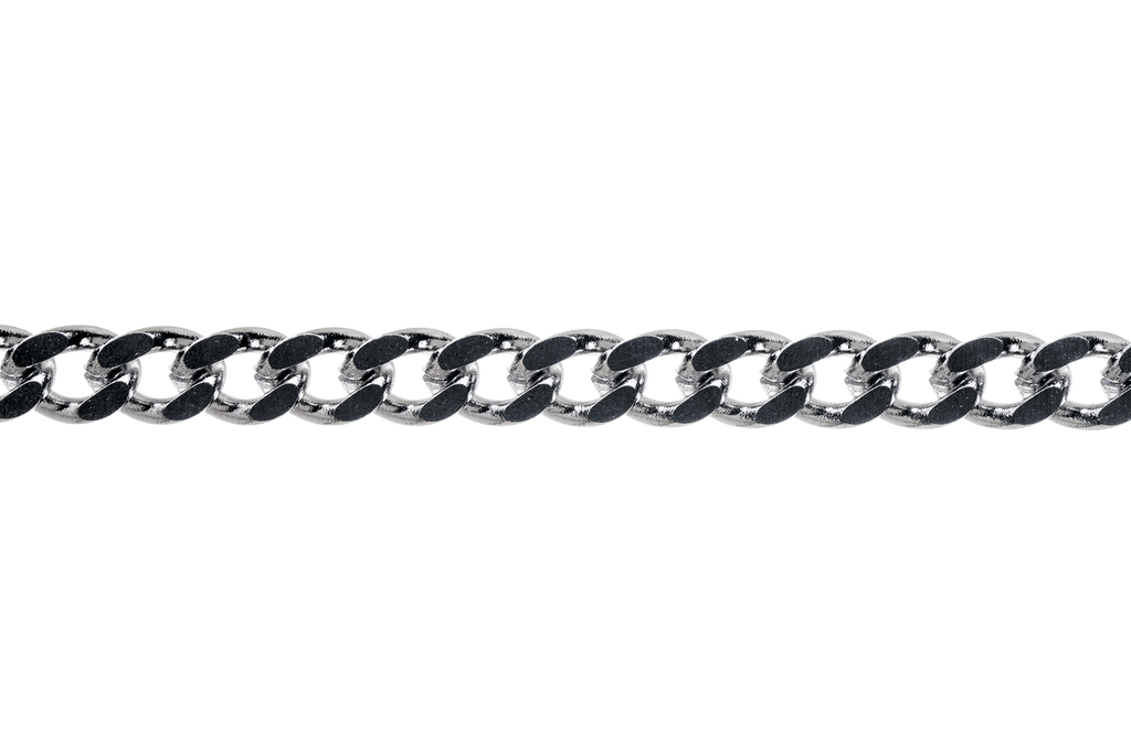 5.0mm x 3.25mm Hammered Stainless Steel Curb Chain sold by the Foot - CH 130SS