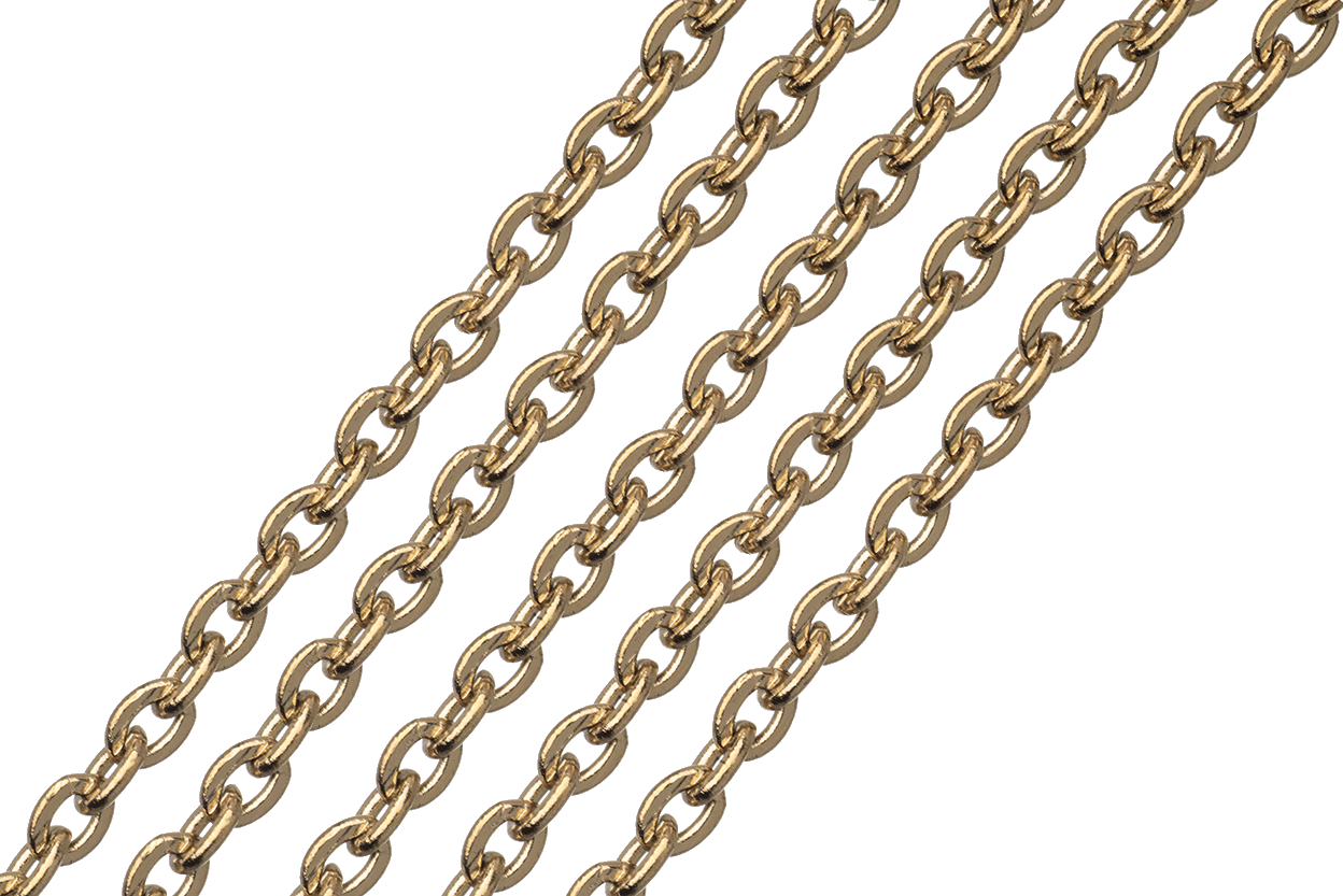 Tiny Cable Chain available in Waterproof Gold Measures 0.75mm sold by the Foot - CH 137SS/G