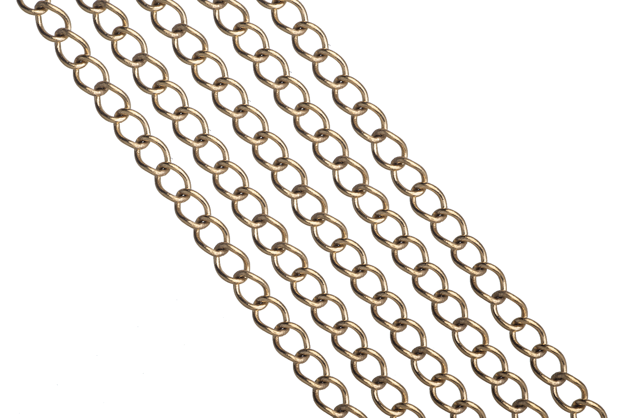 Curb Chain Size Small - Measures 3mm x 4mm - Available in Waterproof Gold - Sold by the Foot - CH 139SS/G