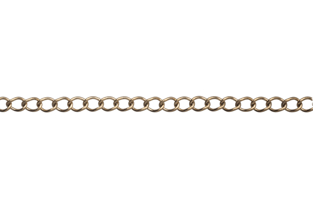 Curb Chain Size Small - Measures 3mm x 4mm - Available in Waterproof Gold - Sold by the Foot - CH 139SS/G