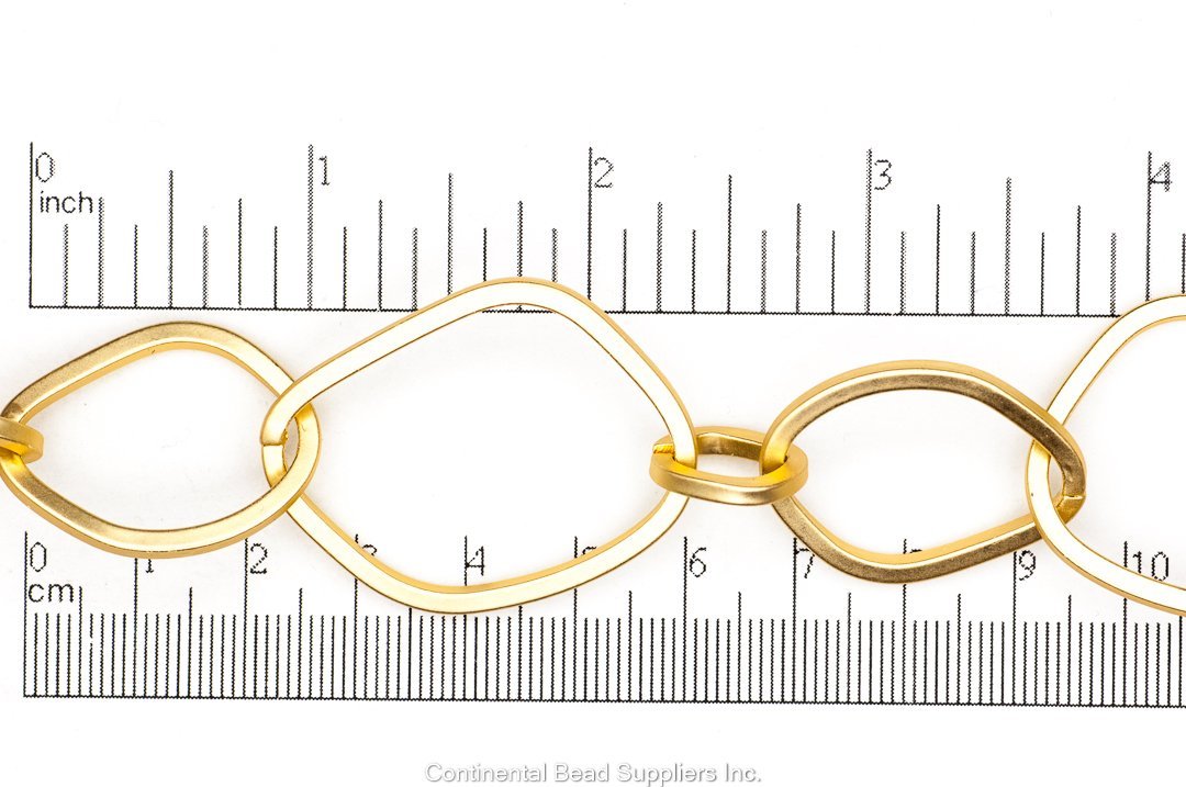 29mm x 22mm Three Size Organic Ring Chain - Made of Brass - Sold by the Foot - Ch-158