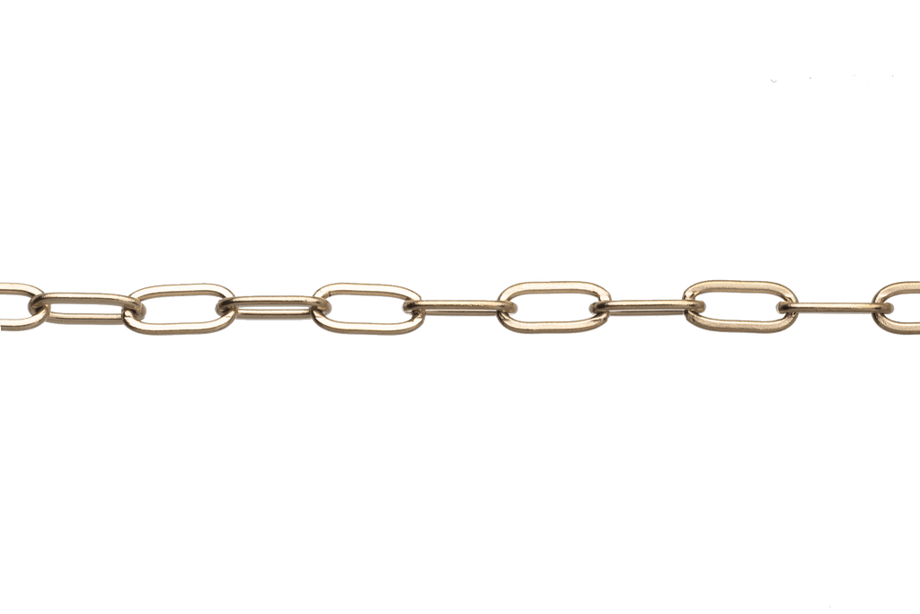 Paperclip Chain Small Size measures 3.3mm x 7.5mm available in Waterproof Gold made from Stainless Steel sold by the Foot - CH 160SS/G