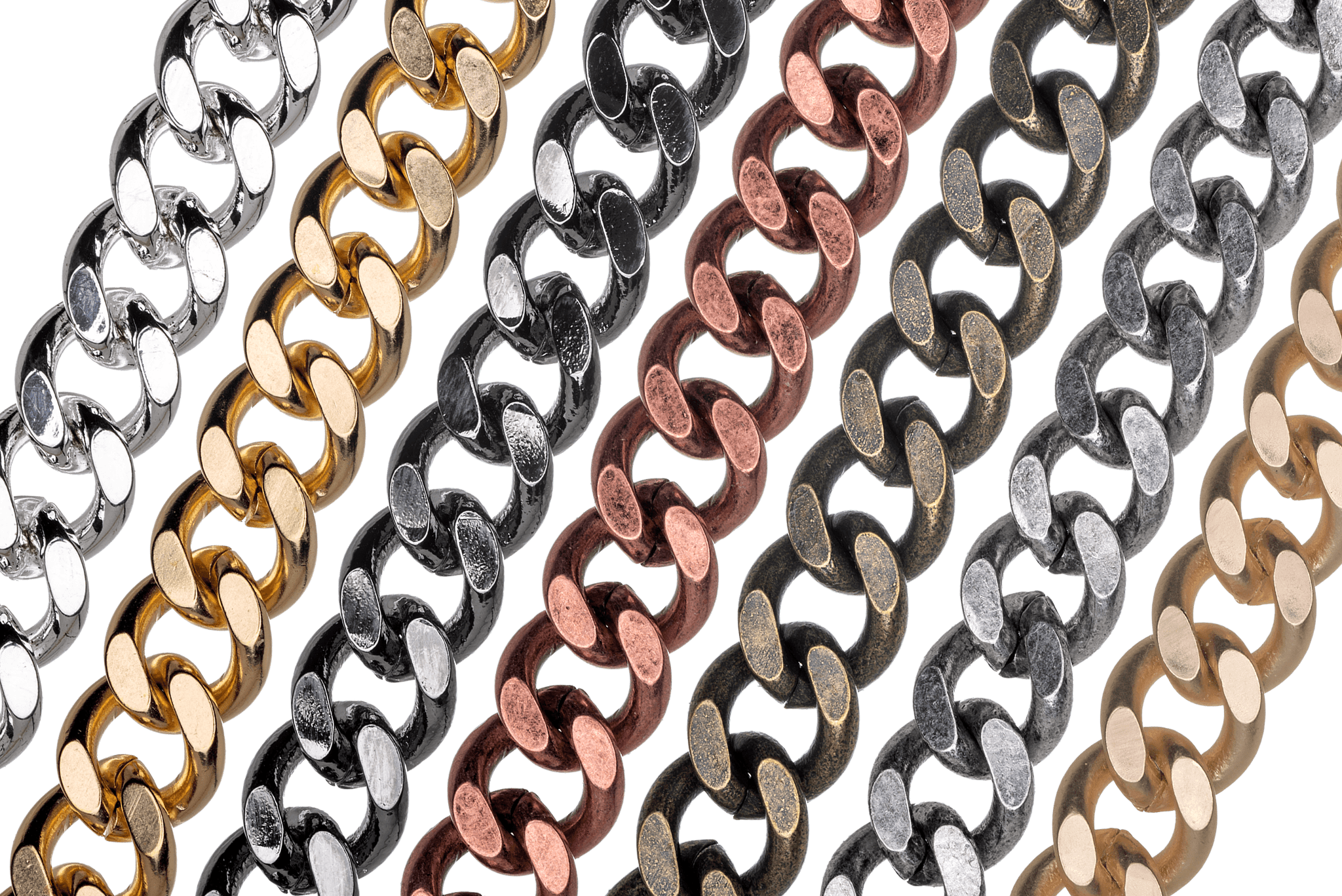 XL Cuban Link Curb Chain measures 12mm x 10mm available in Many Finishes sold by the Foot - CH 845