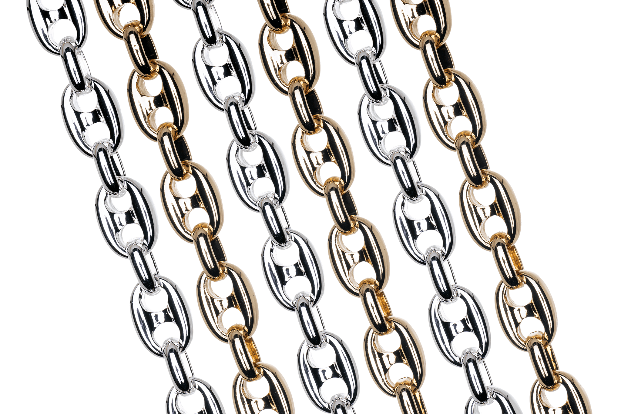 11mm x 8mm Pignose Mariner Chain - Made of plated brass and pewter - Sold by the foot - Ch-942