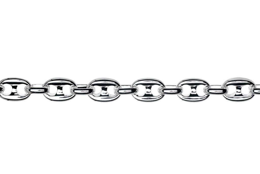 11mm x 8mm Pignose Mariner Chain - Made of plated brass and pewter - Sold by the foot - Ch-942