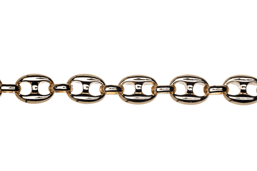 12.75mm x 10mm Pignose Mariner Chain - Made of plated pewter and brass - Sold by the foot - Ch-941