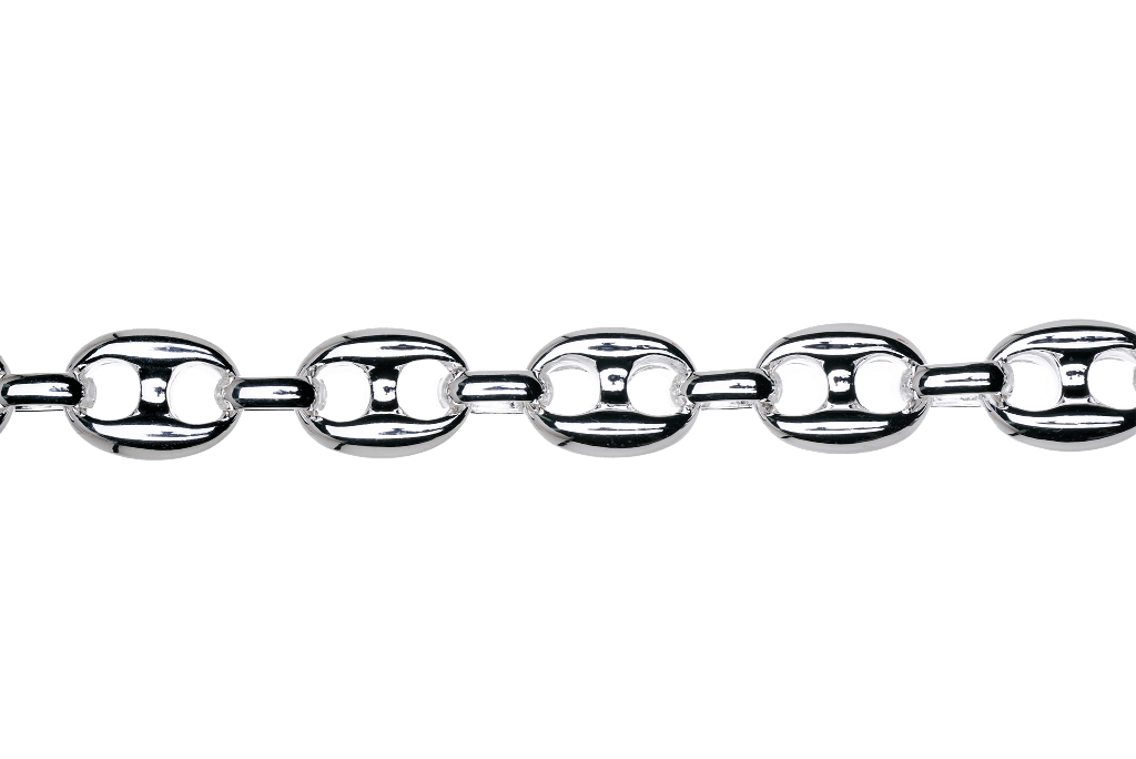 12.75mm x 10mm Pignose Mariner Chain - Made of plated pewter and brass - Sold by the foot - Ch-941