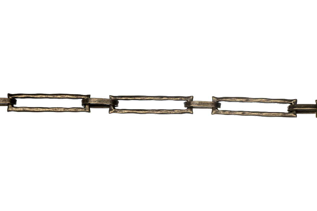 Rectangular Textured Cable Chain Large Size Multiple Colors - Per Foot