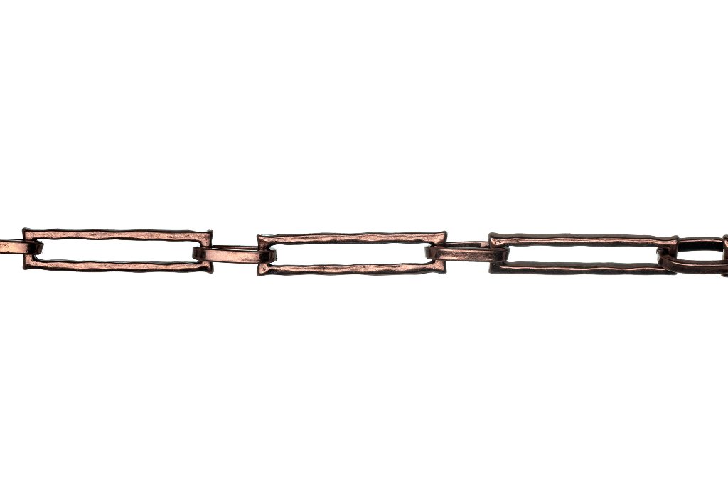 Rectangular Textured Cable Chain Large Size Multiple Colors - Per Foot