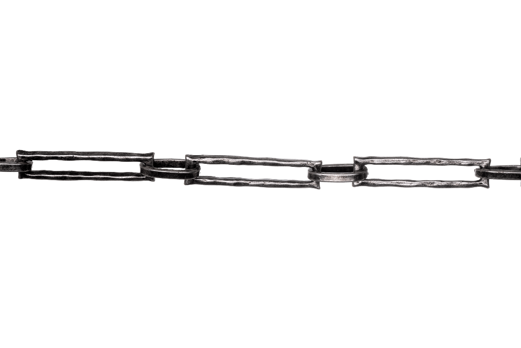 Rectangular Textured Cable Chain Large Size Multiple Colors - Per Foot