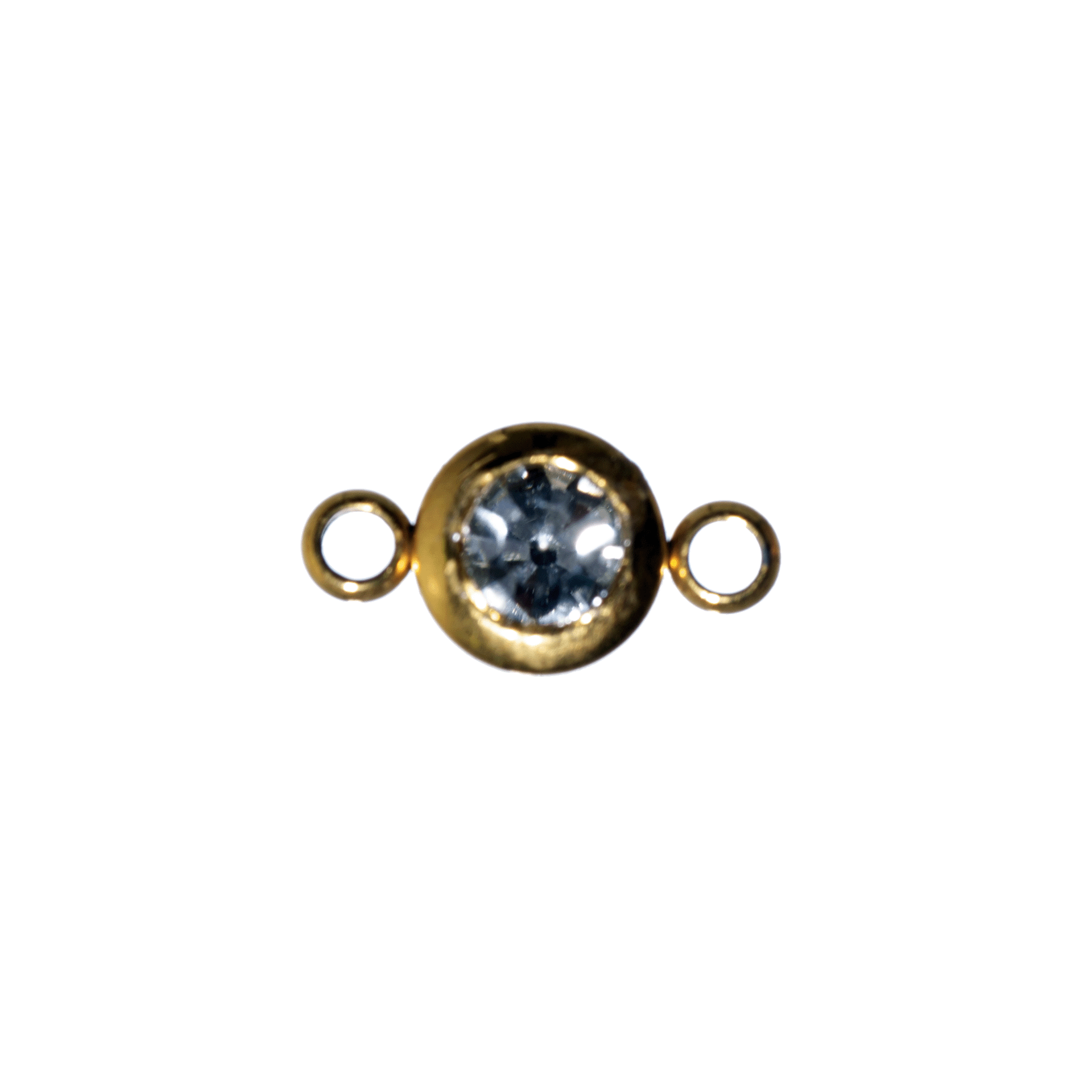 Permanent Jewelry Gold Connectors with CZ Crystals - 6mm - Available in Silver & Gold - Sold Individually - CONN6SS