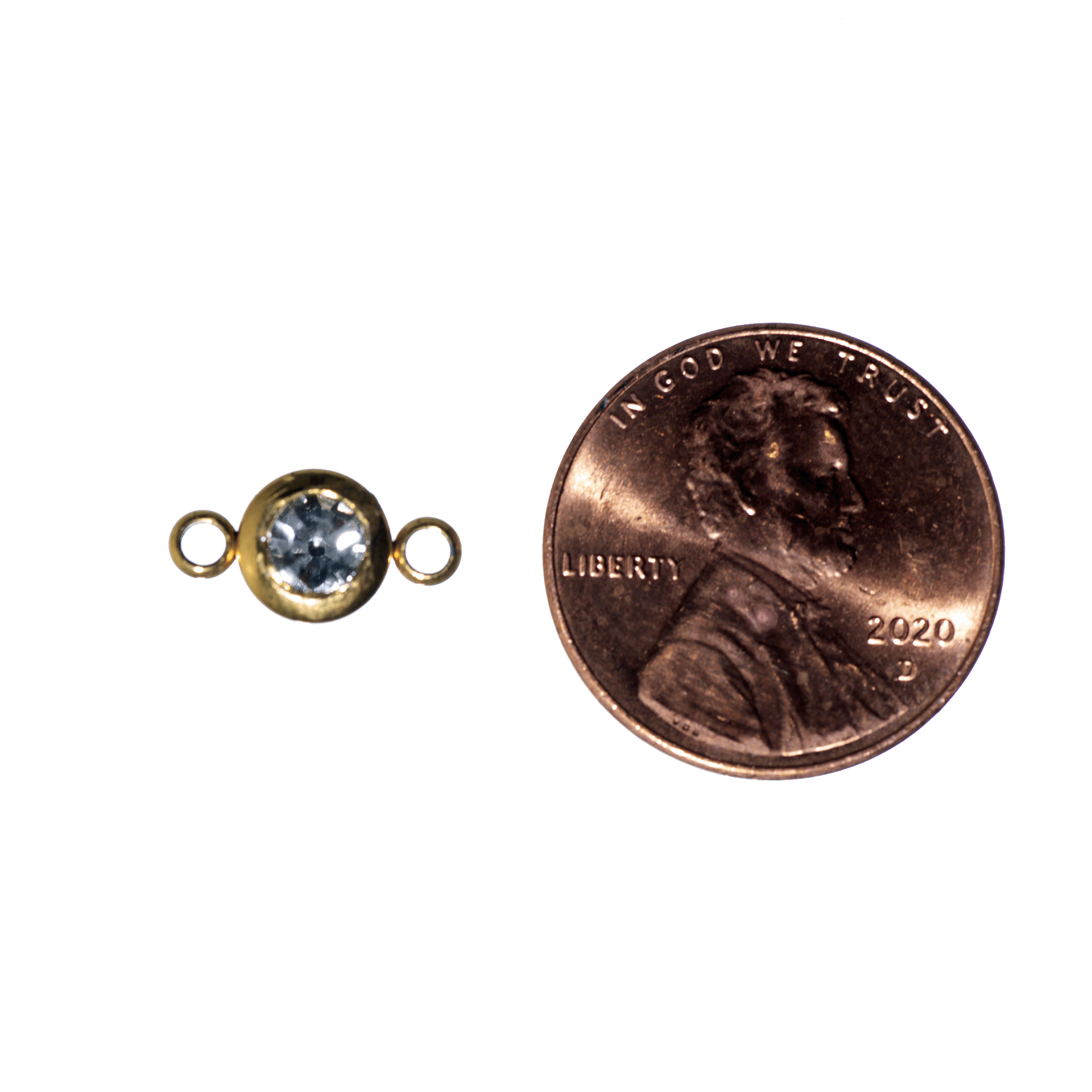 Permanent Jewelry Gold Connectors with CZ Crystals - 6mm - Available in Silver & Gold - Sold Individually - CONN6SS