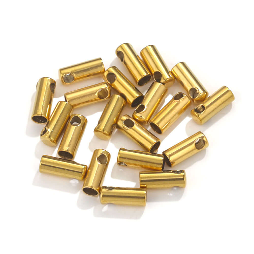 Glue-In Chain or Cord End Cap - Fits 0.9mm Chain or Cord - Available in Waterproof Gold - Sold by the Piece - CCAP1SS/G.