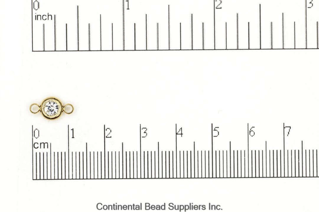 Permanent Jewelry Gold Connectors with CZ Crystals - 6mm - Available in Silver & Gold - Sold Individually - CONN6SS