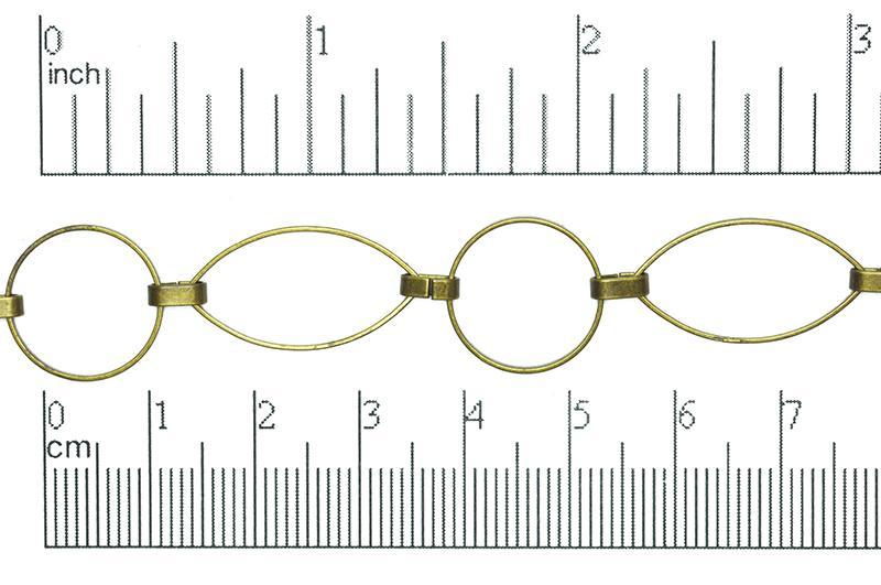 23mm x 12mm Oval and 14.8mm Circle Link Specialty Chain sold by the Foot available in Multiple Colors - CH 308