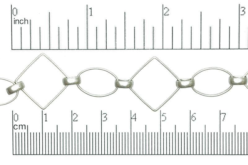 14.5mm x 10.4mm Ovals 18.9mm Diamond Link Specialty Chain sold by the Foot available in Multiple Colors - CH 310