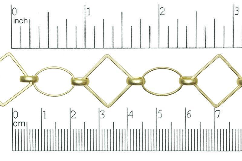 14.5mm x 10.4mm Ovals 18.9mm Diamond Link Specialty Chain sold by the Foot available in Multiple Colors - CH 310