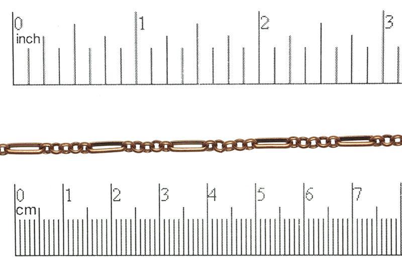 Figaro Chain  8.5mm x 3.1mm available in Multiple Colors sold by the Foot - CH 804