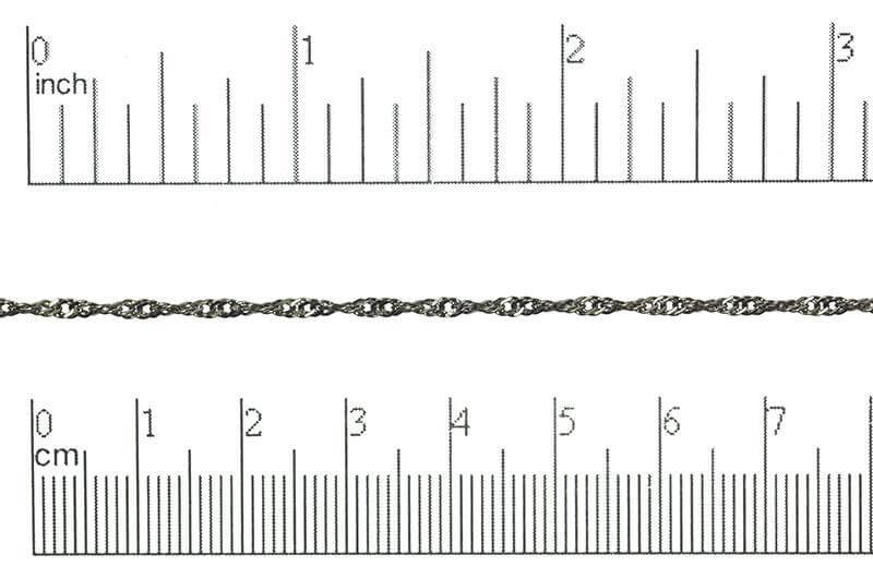 Singapore Curb Chain - 1.5mm available in Multiple Colors sold by the Foot - CH 805