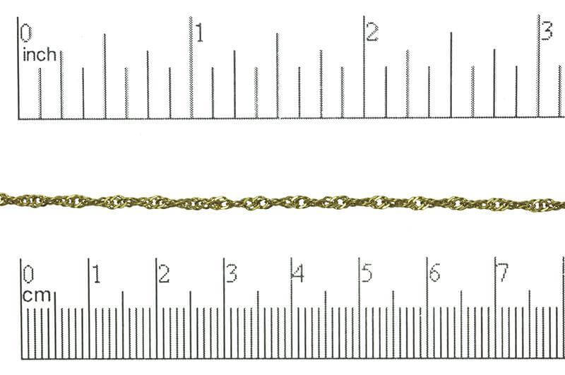 Singapore Curb Chain - 1.5mm available in Multiple Colors sold by the Foot - CH 805