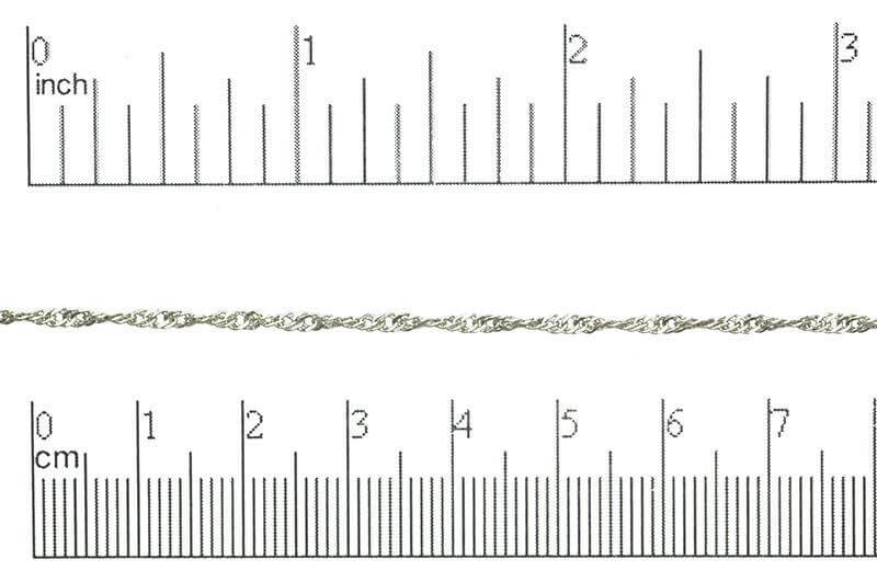 Singapore Curb Chain - 1.5mm available in Multiple Colors sold by the Foot - CH 805