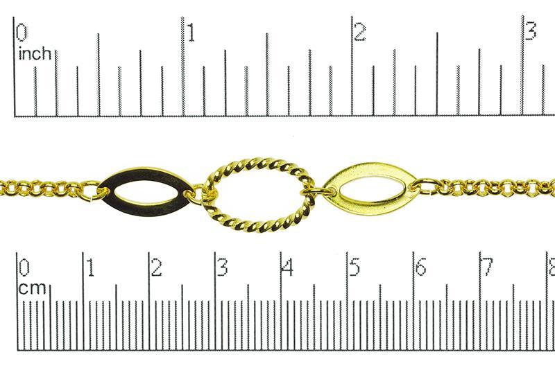 17mm x 12mm Oval Twisted Link Chain - Made of plated brass - Sold by the foot - Ch-50