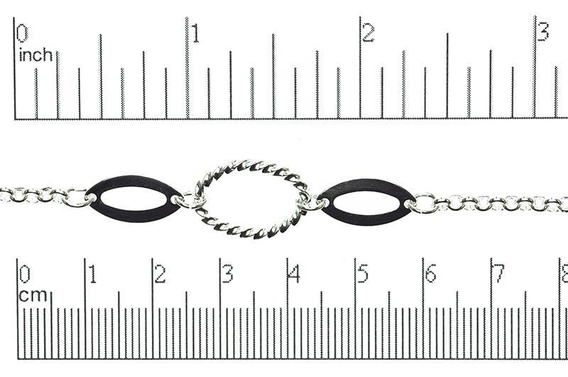 17mm x 12mm Oval Twisted Link Chain - Made of plated brass - Sold by the foot - Ch-50