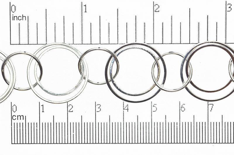 14mm, 18mm, 22mm Circles Multiple Soldered Link Specialty Chain Sold by The Foot - CH 863