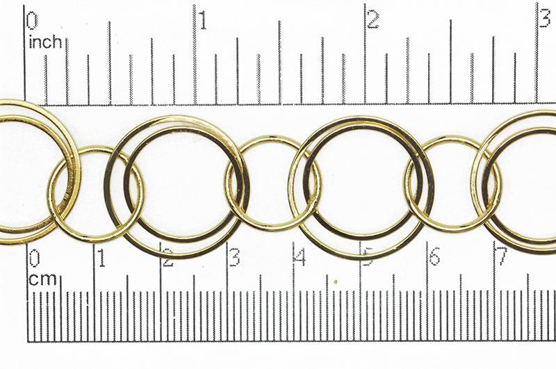 14mm, 18mm, 22mm Circles Multiple Soldered Link Specialty Chain Sold by The Foot - CH 863