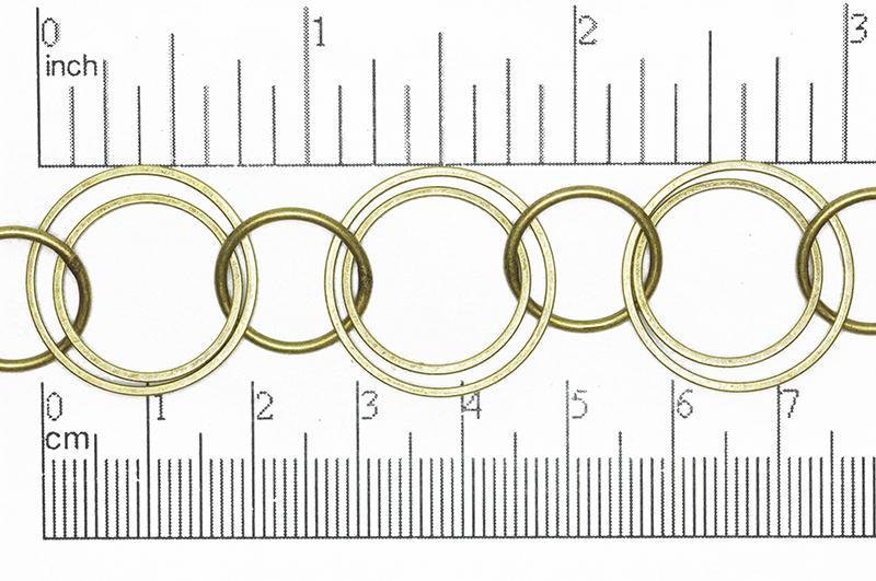 14mm, 18mm, 22mm Circles Multiple Soldered Link Specialty Chain Sold by The Foot - CH 863