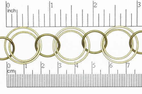 14mm, 18mm, 22mm Circles Multiple Soldered Link Specialty Chain Sold by The Foot - CH 863