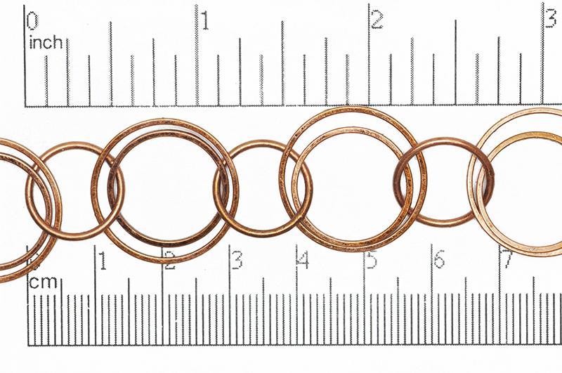 14mm, 18mm, 22mm Circles Multiple Soldered Link Specialty Chain Sold by The Foot - CH 863