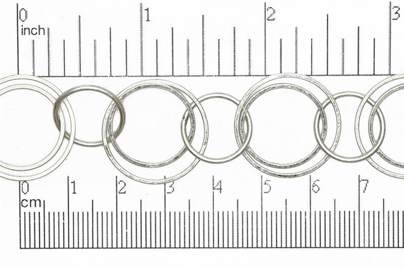 14mm, 18mm, 22mm Circles Multiple Soldered Link Specialty Chain Sold by The Foot - CH 863