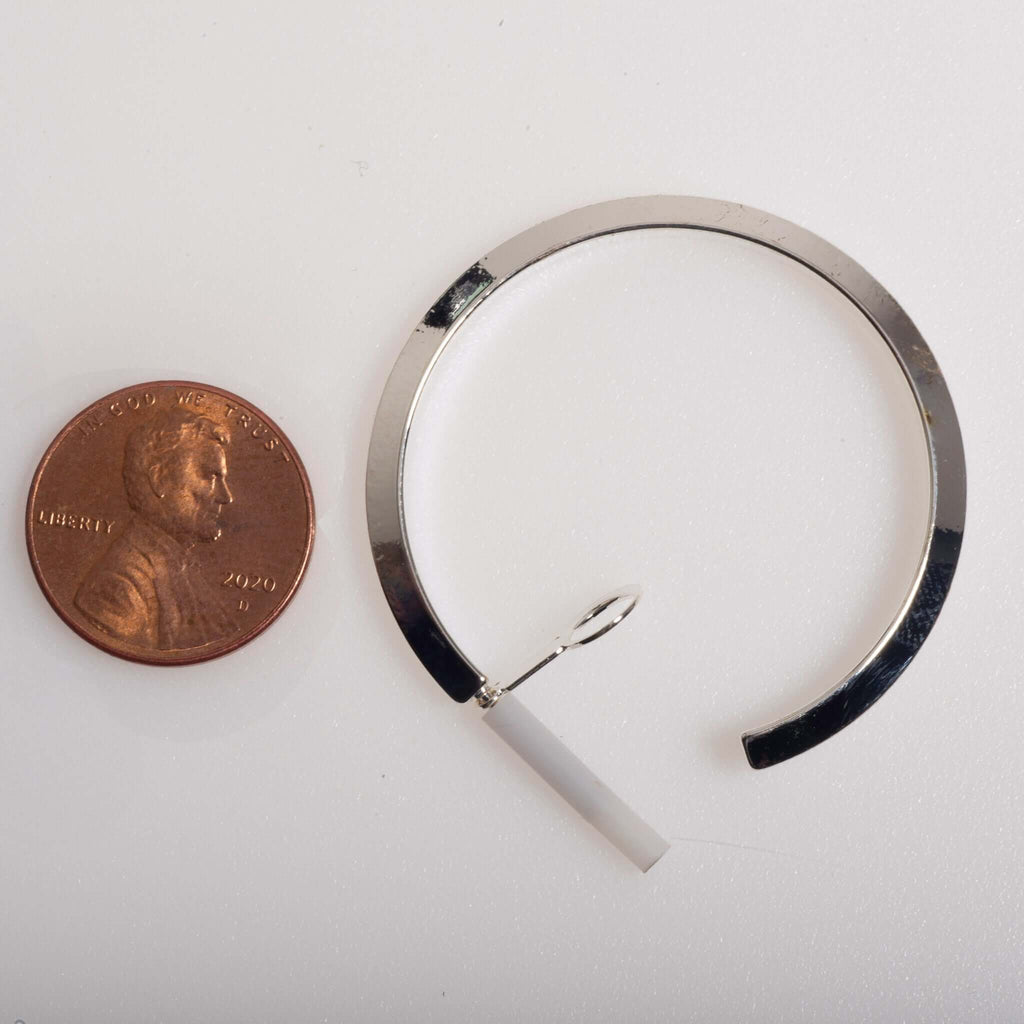 40mm Beveled Hoop Earrings w/ Earnut - Made of plated hollow brass wire - Sold individually - EW5017