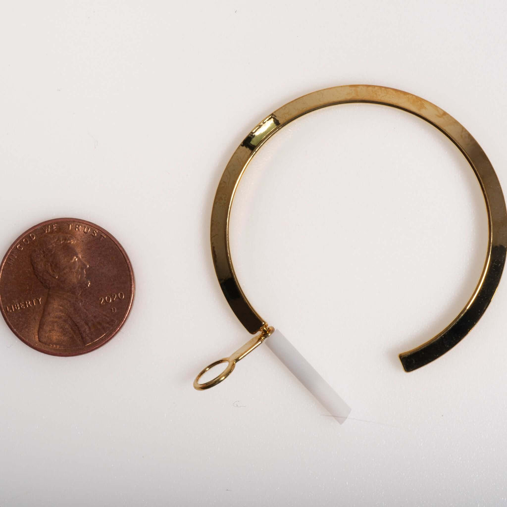 40mm Beveled Hoop Earrings w/ Earnut - Made of plated hollow brass wire - Sold individually - EW5017