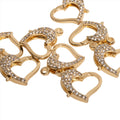22mm x 16.5mm Pavé Crystal Heart Clasp - Made of Brass - Sold Individually - CL/28
