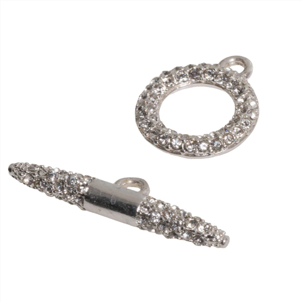 18mm x 15mm Loop, 28mm Bar Pavé Crystal Toggle - Made of Brass - Sold as a Set - CL/34