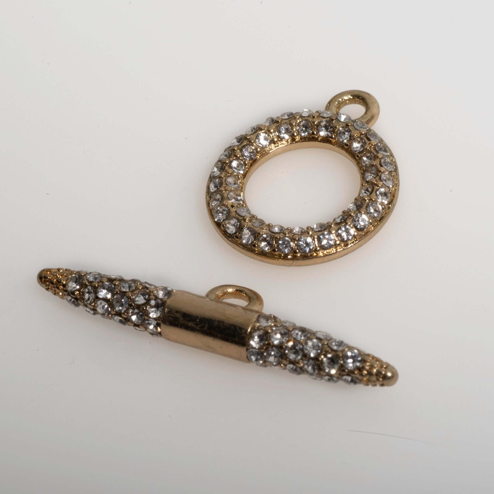 18mm x 15mm Loop, 28mm Bar Pavé Crystal Toggle - Made of Brass - Sold as a Set - CL/34